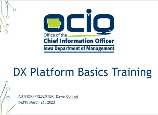 DX Platform Basics Training March 21 2023
