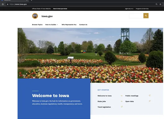 Iowa dot gov website screenshot