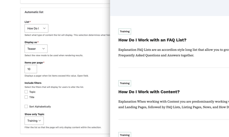 Listing Page of Teasers