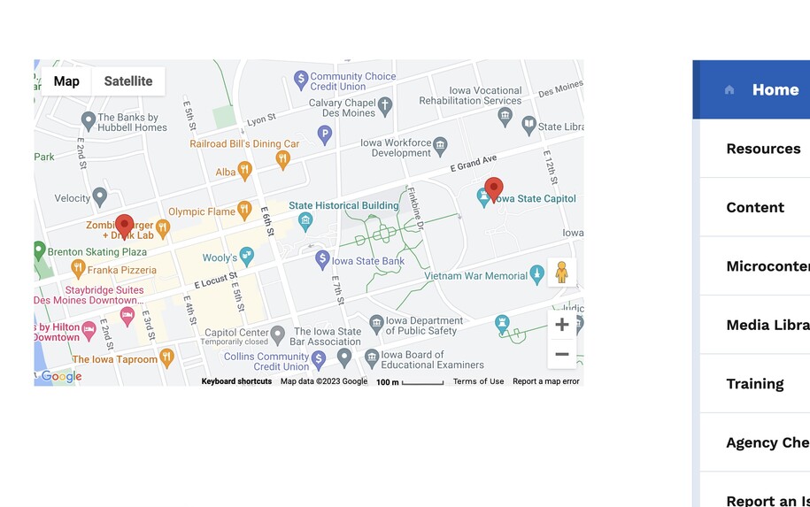 Sample Listing page in Map Format