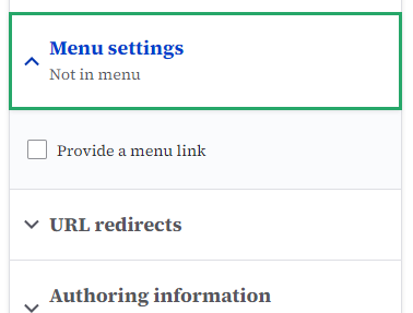 example of an orphaned page not in the menu