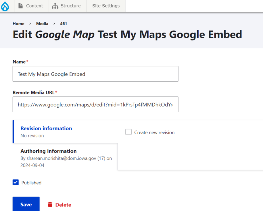 DX platform google my maps embed
