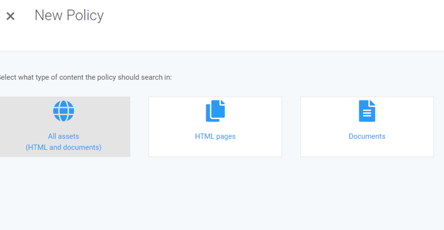 Select all Assets for the policy scan