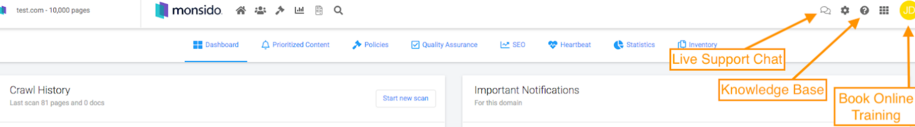 contact monsido customer support if scan is paused