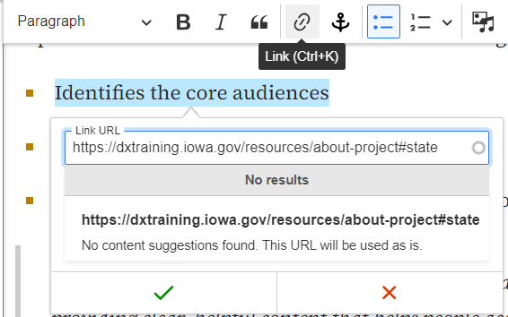Create the anchor link