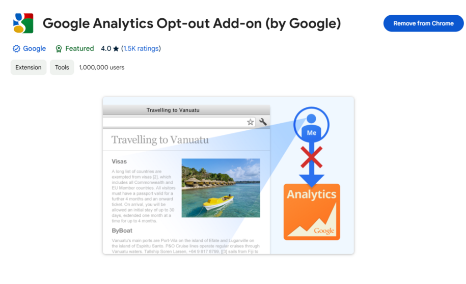 Google Analytics Opt-out extention example