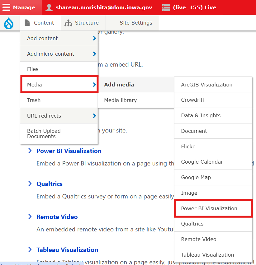 How to add Power BI example