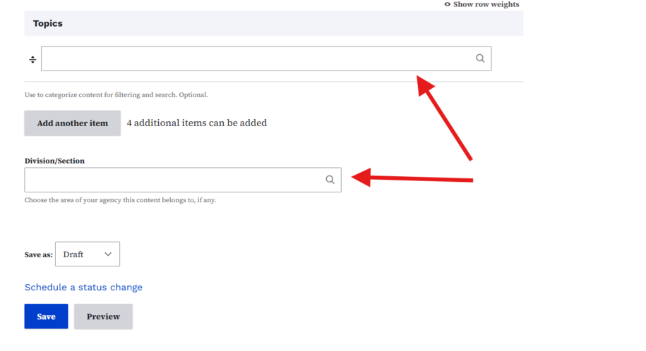 Topics screenshot
