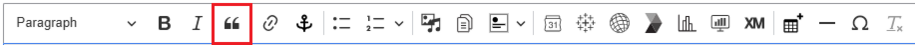 WYSIWYG toolbar blockquote screenshot
