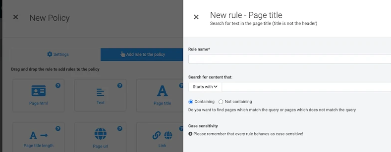 New rule pane
