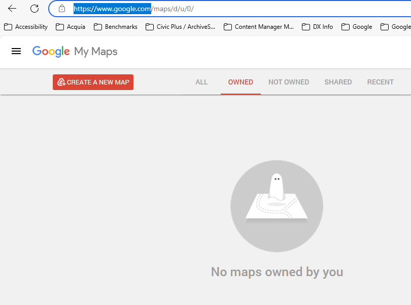 My Maps Google create button