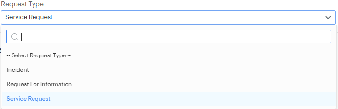 servicedesk plus request type
