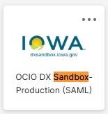 DX Sandbox Okta tile