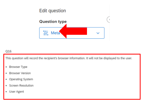 A screenshot of the question type Meta Info