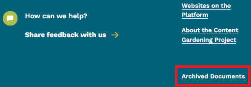 archived doc link in footer