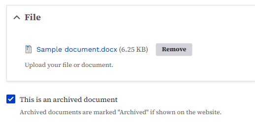 check the archived box