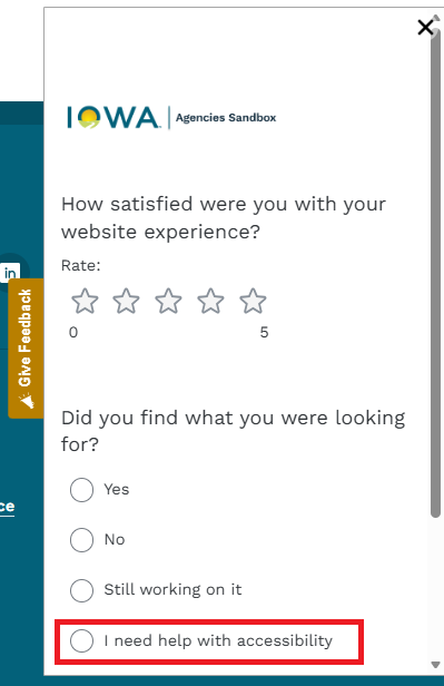 accessibility assistance feedback tab