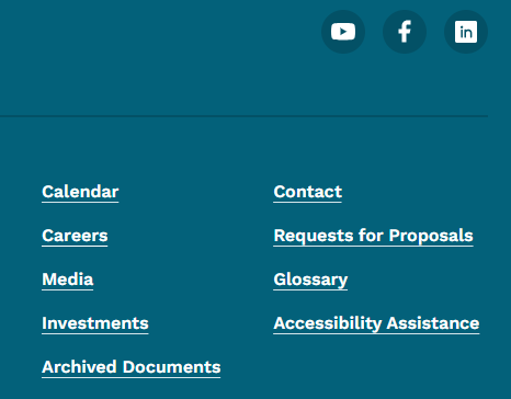 social media icons in footer