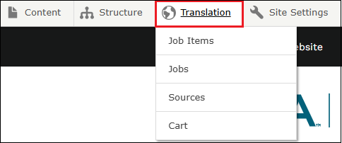 translation admin menu