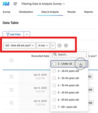 Qualtrics adding additional conditions plus sign location