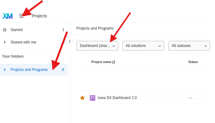 Qualtrics Shared Dashboard