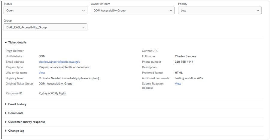 qualtrics accessibility ticket