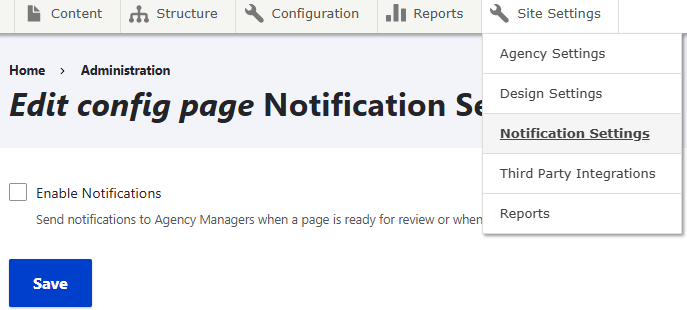 enable notifications check box