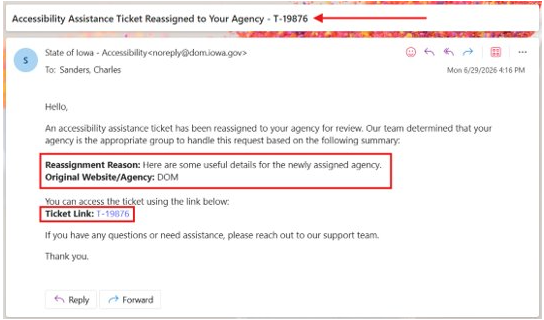 reassignment email