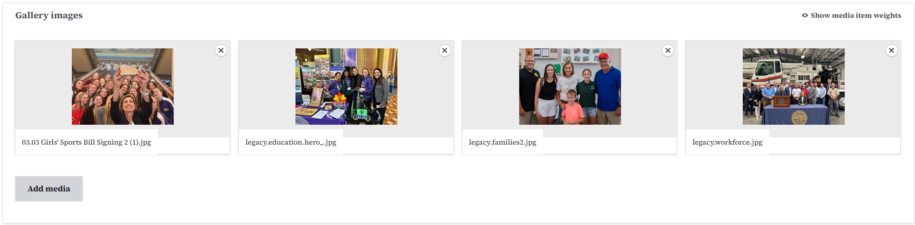 image gallery in editor