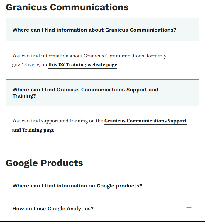 FAQ list open