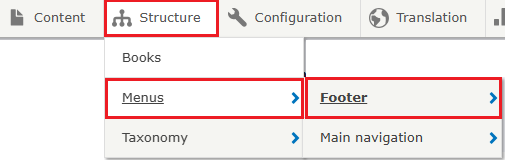 Access your footer menu