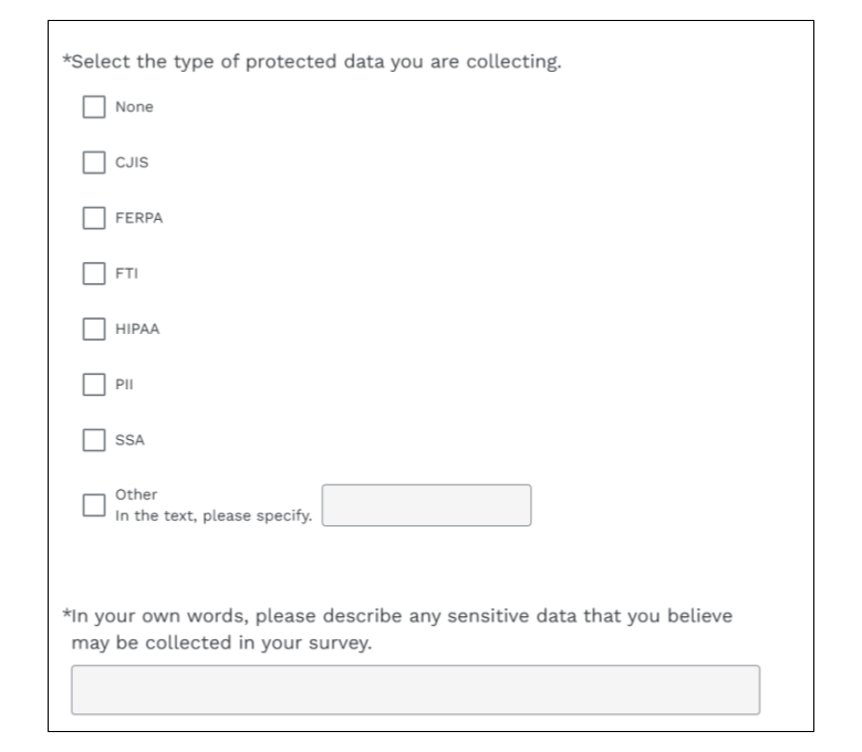 ExpertReview Sensitive Data Check question on the intake form, asking if ExpertReview showed a sensitive data warning, with a Yes/No selector.
