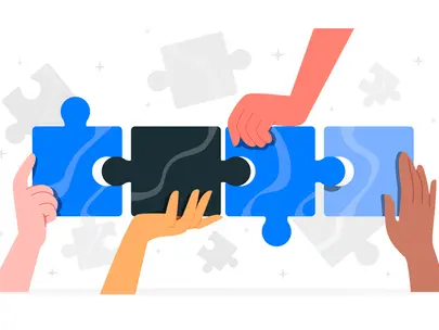 illustration of hands and puzzle from freepik